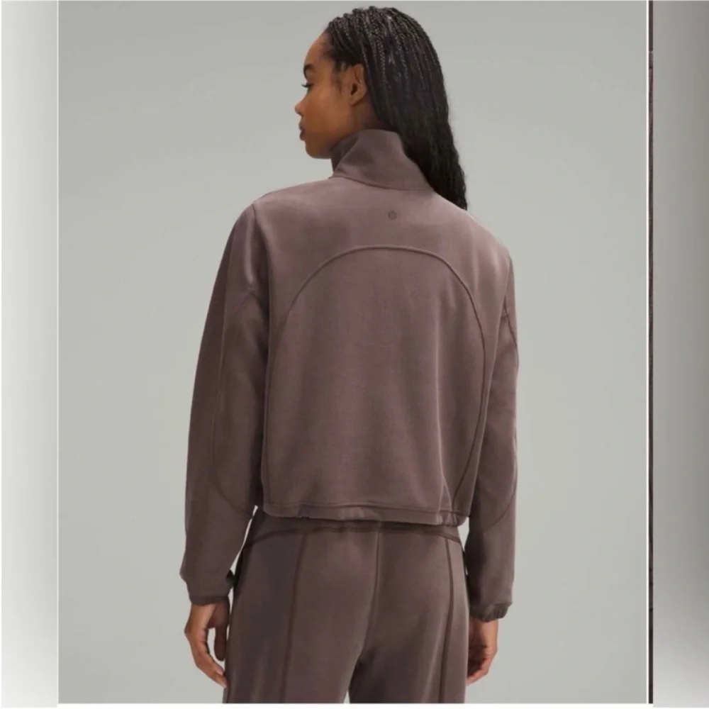 Lululemon Brushed Softstreme Ribbed half zip - espresso - size 2